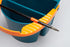 Mijello Art Organizer Water Bucket with Wiping Pad, 3 Compartments, 2 Liters, Blue with Orange Handle (92-WP4021)...