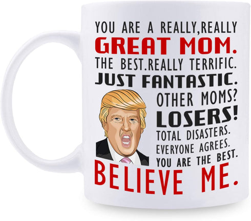 Smartyou Great Mom Mug - Gifts for Mother from Daughter/Son/Husband, Coffee Novelty Prank Gift for Mommy on Mother's Day/Birthday/Christmas 11 Oz...