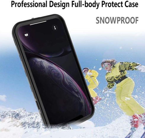 Compatible with Apple iPhone XR Case, Full-Body Protective Waterproof Case, Shockproof Snowproof Clear Cover for iPhone XR (6.1 Inch,Black)...