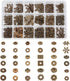 PH PandaHall 540pcs 18 Styles Spacer Beads, Antique Bronze Tibetan Alloy Jewelry Beads Bicone Flower Metal Spacers for Bracelet Necklace Jewelry M...