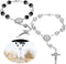 Saint Benedict Car Rosary 2 Pcs Rearview Mirror Auto Rosary Hanging Personalized Car Cross Blessing Catholic Car Medal for Truck Bike Motorcycle C...