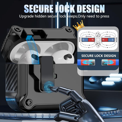Compatible with AirPods 3rd Generation Case Cover with Cleaner kit,Secure Lock Clip Protection,Automatic Snap Switch Design for Apple Airpod 3 Gen...