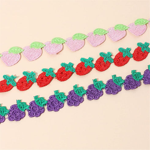 Cute Fruit Choker Necklace for Women Embroidered Strawberry Peach Grape Collar Clavicle Chain Necklace Teen Jewelry Gift...