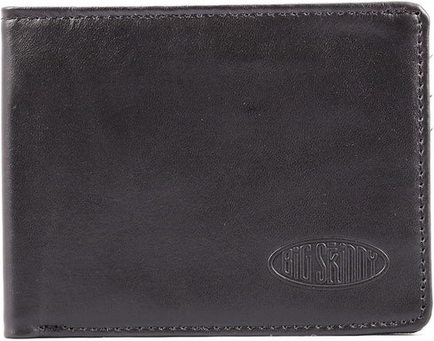 Big Skinny Men's Leather Bifold Slim Wallet, Holds Up to 25 Cards...
