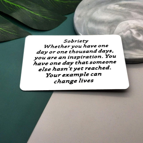 Vadaka Sobriety Gift Card Metal Wallet Insert Card Addiction Recovery Gifts AA Gift Sober Jewelry for Men Women Engraved Wallet Insert Card Inspir...