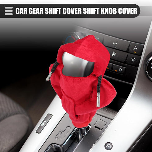 Motoforti Universal Car Gear Shift Cover Shift Knob Cover, Gear Stick Cover Shift Gear Cover, Fashionable, Fabric, Red...