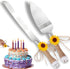 Barelove Wedding Cake Knife and Server Set, Stainless Steel Rustic Cakes Bread Cutter Serving with Sunflower Decor, Ideal for Anniversary Engageme...