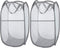 Larpur 2 Pcs Popup Mesh Laundry Baskets, Collapsible and Portable Clothes Washing Laundry Hampers with Reinforced Carry Handles, Gray Clothes Hamp...