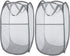 Larpur 2 Pcs Popup Mesh Laundry Baskets, Collapsible and Portable Clothes Washing Laundry Hampers with Reinforced Carry Handles, Gray Clothes Hamp...