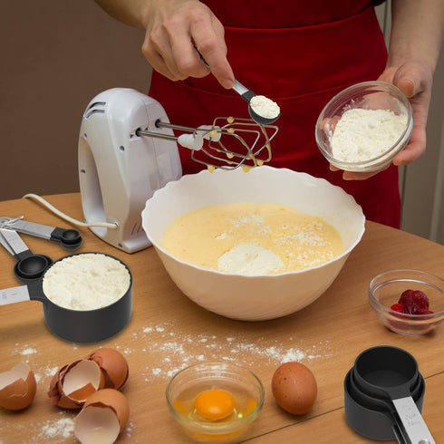 TILUCK Measuring Cups & Spoons Set, Stackable Cups and Spoons, Nesting Measure Cups with Stainless Steel Handle, Kitchen Gadgets for Cooking & Bak...