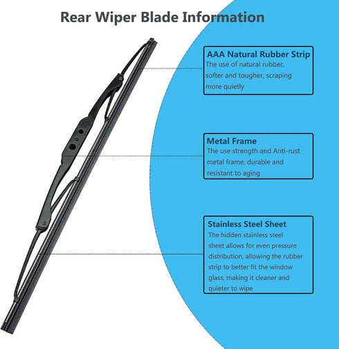 Rear Window Wiper Arm & Blade Replacement for Jeep Liberty 2008-2012 Rear Windshield Wiper Arm & Blade, Factory OE Style Rear Window Wiper Arm Bla...