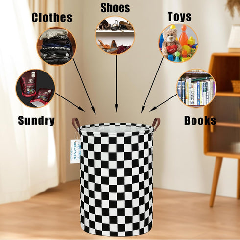 LANGYASHAN Laundry Basket Canvas Fabric Collapsible Organizer Basket for Storage Bin Toy Bins Gift Baskets Bedroom Clothes Children Nursery Hamper...
