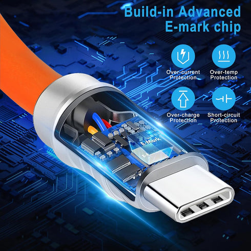 USB C to USB C Silicone Cable 6.6FT, Ultra Flexible & Soft USB Type C 100W Fast Charging Cable, Geek Industrial PD Data Transfer Cable for Phones,...
