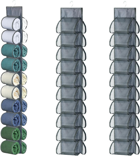 2-Pack Hanging Legging Organizer - Legging Storage Organizer, Legging Organizer for Closet, Hanging Closet Organizer, Install Behind The Door, War...