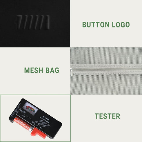 Battery Organizer Storage Case with Tester (Small)...