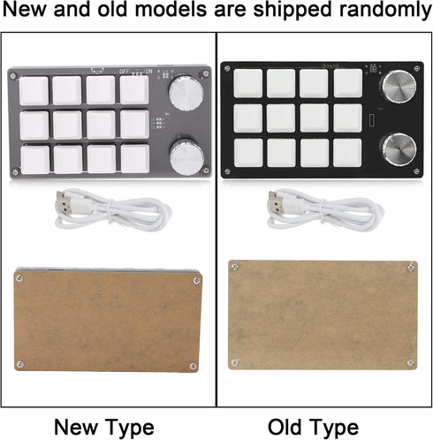 Focket One Handed Programmable Mechanical Keyboard, 12 Key Programmable Macro Keyboard with Knob, USB Programmable Mini Keyboard Programmable Keyb...