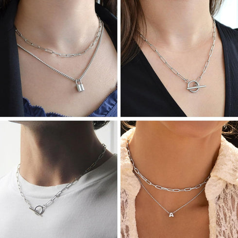 Kyutong 5 Meters Stainless Steel Jewelry Making Chain Roll Silver Necklace Chains Spool Paperclip Link Bulk Chains for DIY Craft Bracelet Ankle Fi...