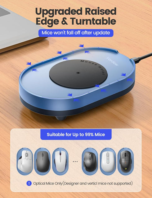 Vaydeer Undetectable Mouse Mover, M4 Mouse Jiggler Device with ON/Off Switch, Driver-Free Shaker Wiggler Mouse Movement Simulation for Computer Aw...