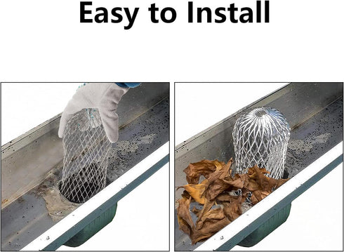 DEAYOU 12 Pack Gutter Guard Strainer, Downspout Rain Protector, Rustproof Gutter Drain Cover for Stop Leaf Debris Blockage...