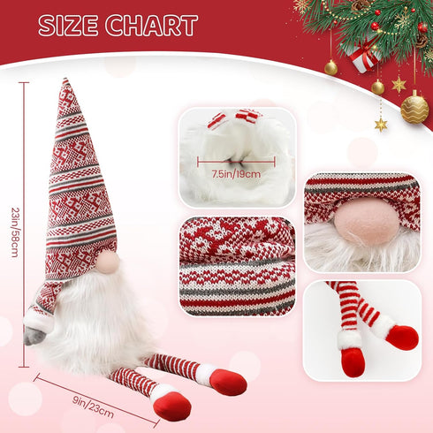 Gnome Christmas Tree Topper,Gnome Christmas Ornaments Santa Gnomes Plush Party Decoration Ornament Supplies...