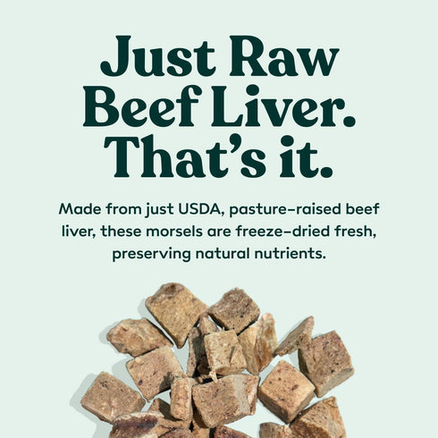 Freeze Dried Dog Treats - Beef Liver - Raw Single Ingredient Beef Liver Dog Treats for Snacks, Training, Dog Food Toppers - All Natural, Healthy D...