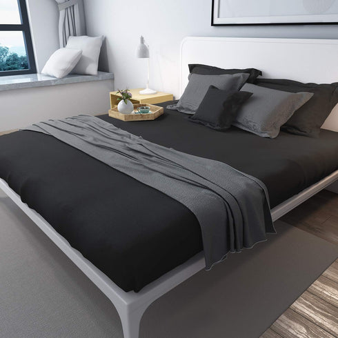 Lirex Black Twin Flat Sheet Only, Ultra Soft & Breathable Brushed 1800 Microfiber, Hotel Quality Flat Sheet Sold Separately, Top Sheet for Bed (Bl...