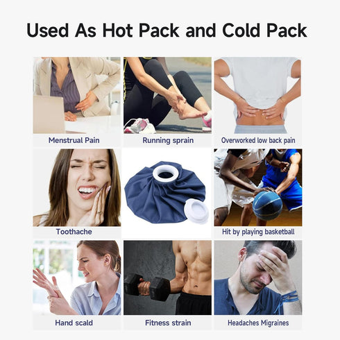 Ice Cold Pack Reusable Ice Bags Hot Water Bag for Hot & Cold Therapy and Pain Relief with Cover, No-Leak Elastic Breathable Ice Bag, Size 6"...