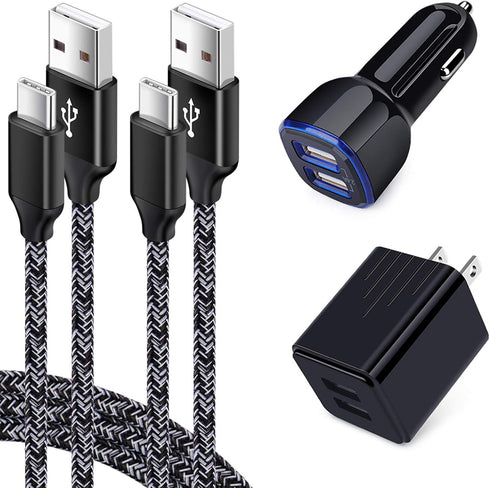 USB Charger for Samsung Galaxy S24 A10E A50 A70 A80 Note 20 Ultra S23 S22 S21 S20 FE S10E S9 A15 A03s A04s A14 A13 A12 A53 A54 A51 A11 A21, Car Ad...