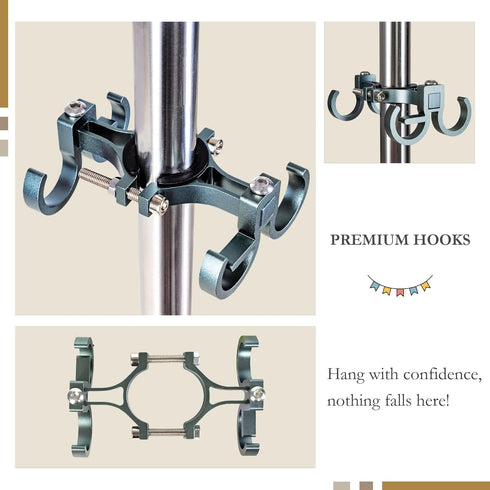 Umbrella Hanging Hook for Beach, Beach Umbrella Hooks for Pole, Aluminum Umbrella Hook for Towels...