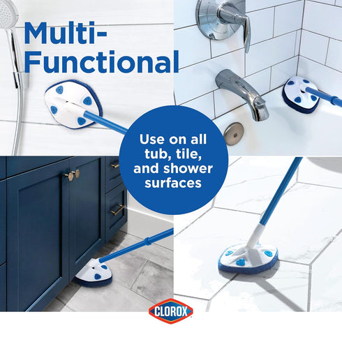 Clorox Extendable Tub and Tile Scrubber with Extra Pad...