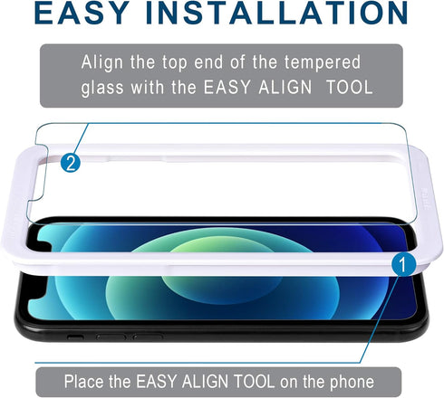 Arae Screen Protector for iPhone 12 Mini, HD Tempered Glass Anti Scratch Work with Most Case, 5.4 inch, 3 Pack...