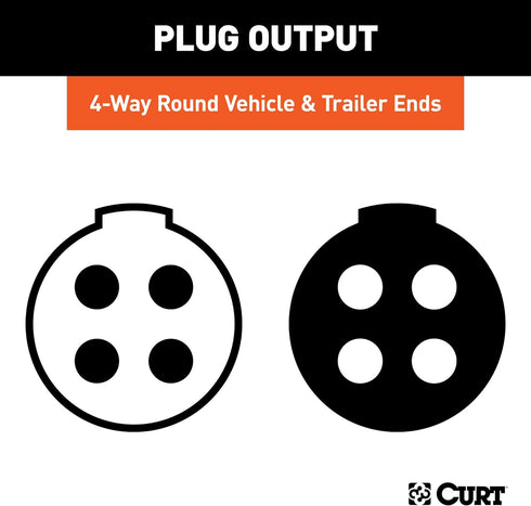 CURT 58671 Vehicle-Side and Trailer-Side 4-Pin Round Wiring Harness Connectors...