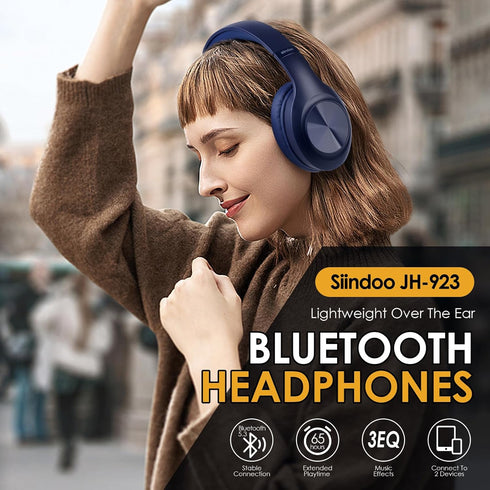 JH-923 Wireless Headphones Over Ear, 65H Playtime, 3EQ Sound Modes, Hi-Res Audio with Deep Bass Microphone,Foldable Lightweight Bluetooth Headphon...