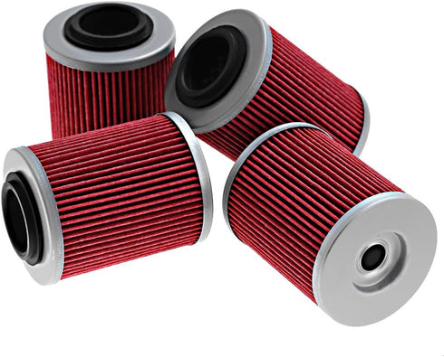 Oil Filter Replacement for Can-Am Outlander 330 400 450 500 570 650 800 850 1000 Replace# 420256188 711256188 KN152 HF152 (4Pcs)...