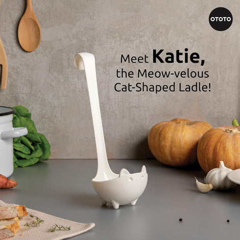 NEW!! Katie Cat Soup Ladle by OTOTO - White Cat, Cooking Gifts, Gifts for Cat Lovers - Cat Gift, Cute Kitchen Accessories, Funny Kitchen Gadgets, ...