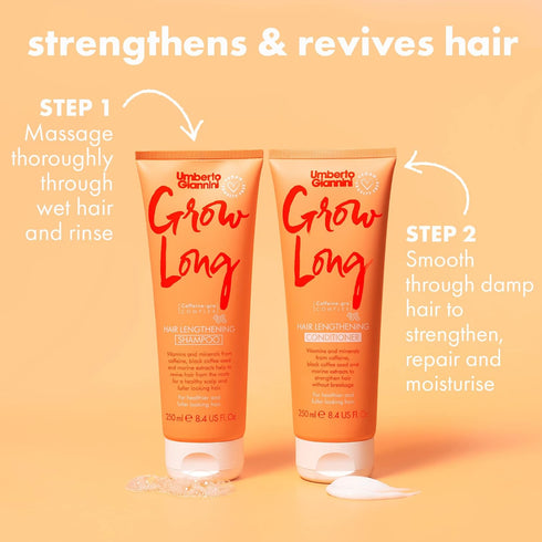 Umberto Giannini Grow Long Root Stimulating Caffeine Shampoo For Hair Growth - Vegan and Cruelty Free Haircare 8.4 FL OZ...
