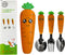 Baby Spoons with Fork | 3 Pcs Easy Grip Baby Cutlery Set with Case | Stainless Steel Toddler Utensils | Carrot Shaped Kids Silverware | Children's...