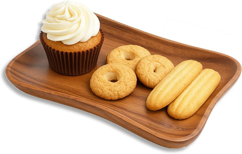 Woodard & Charles Acacia Medium Pinched Serving Tray, 9.5" x 6"...