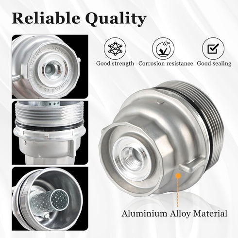 Oil Filter Housing Cap Assembly with Oil Plug Compatible with Toyota 4Runner Avalon Camry Highlander RAV4 Sienna Tundra Lexus ES300h ES350 LS460 R...