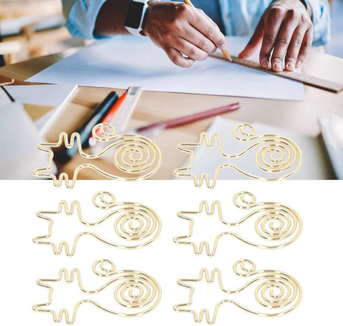 100PCS Paper Clips, Cute Cat Paper Clips Gold Paper Clips Animal Shaped Paper Clips Fun Paper Clips Decorative Paper Clips Cat Bookmark Clips Cat ...