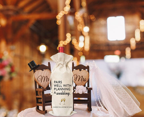 Wine Bag Wedding Gift for Mr and Mrs - Engagement Gift J14...