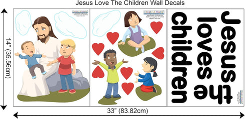 Kids Wall Decals for Church Classroom Decoration Nursery Wall Art Decor Stickers Christian Bible Verse Kids Ministry Room Vinyl Peel n Stick (Jesu...