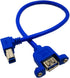 zdyCGTime 12" Panel Mount USB 3.0 A Female to Right Angled USB B Male Extension Cable with Screws(Blue)...