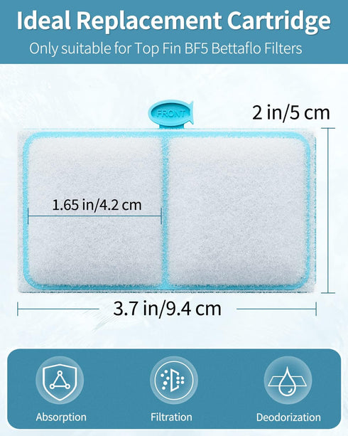 Pawfly Filter Cartridge for Top Fin EF-S Element and BF5 BETTAFLO, Replacement EF-S Filter Cartridge for Top Fin Fish Tank (3 Pack)...