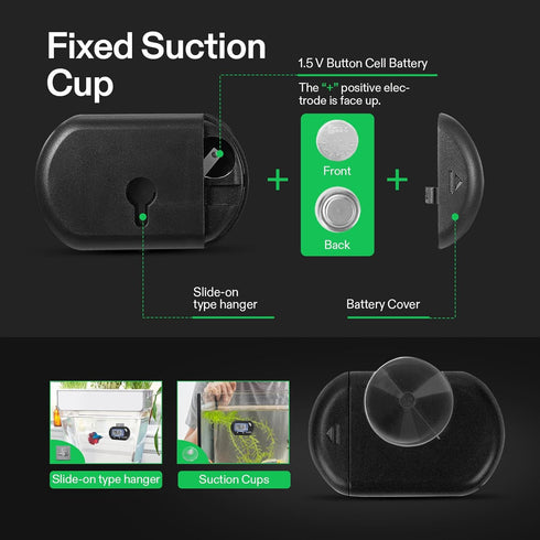 VIVOSUN 1-Pack LCD Digital Aquarium Thermometer Fish Tank Water Terrarium Temperature with Suction Cup for Turtle...