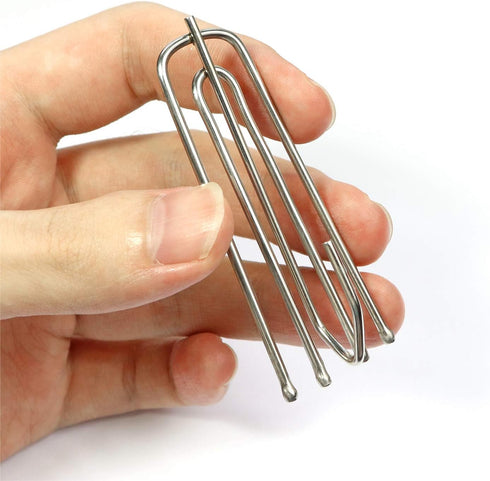 Stainless Steel Curtain Pleater Tape Hooks 75 Pack, Traverse Pleater 4 Prongs Curtain Pleat Hook Pinch Pleat Hook Clip (75)...