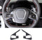 Real Carbon Fiber Steering Wheel Button Cover Sticker Compatible with Chevrolet Corvette C8 2020-2023, Car Steering Wheel Panel Protection Trim (B...