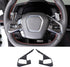 Real Carbon Fiber Steering Wheel Button Cover Sticker Compatible with Chevrolet Corvette C8 2020-2023, Car Steering Wheel Panel Protection Trim (B...