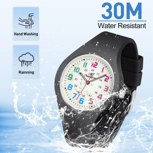 SIBOSUN Wrist Watch Nurse Watch Easy to Read Watches for Medical Students, Nurse, Doctors, Quartz Analog Second Hand Luminous Waterproof Silicone ...