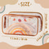 Y1tvei 2Pcs Summer Boho Rainbow Sunshine Clear PVC Makeup Bag Brown Rainbow Boho Plastic Cosmetic Toiletry Bag Transparent Zipper Makeup Case Wate...